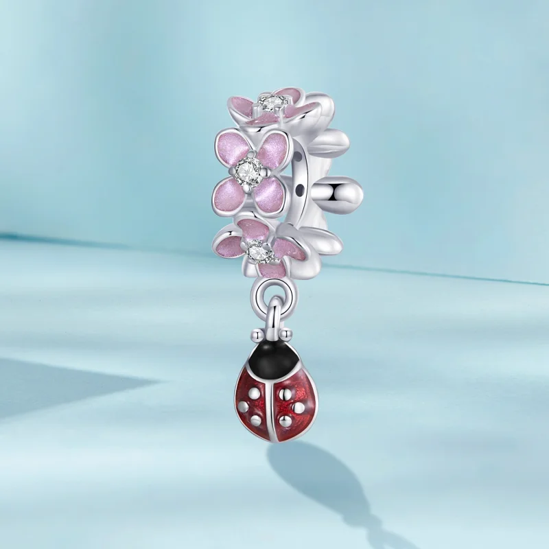 (imagem para) Pingente Separador Joaninha com Flor Estilo PANDORA - SCC2740 - Visualizar 2