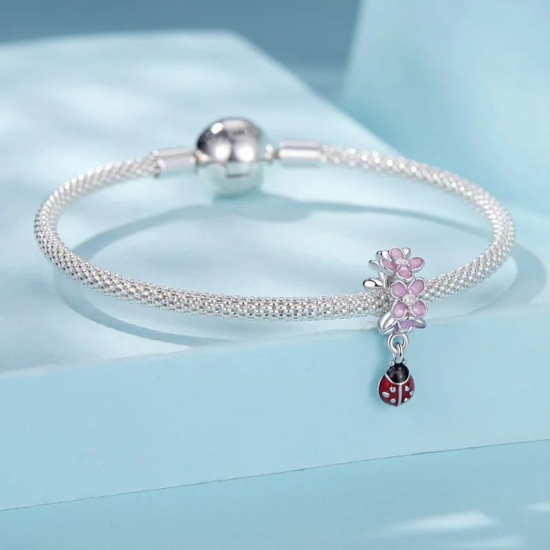 (imagem para) Pingente Separador Joaninha com Flor Estilo PANDORA - SCC2740 - Visualizar 3