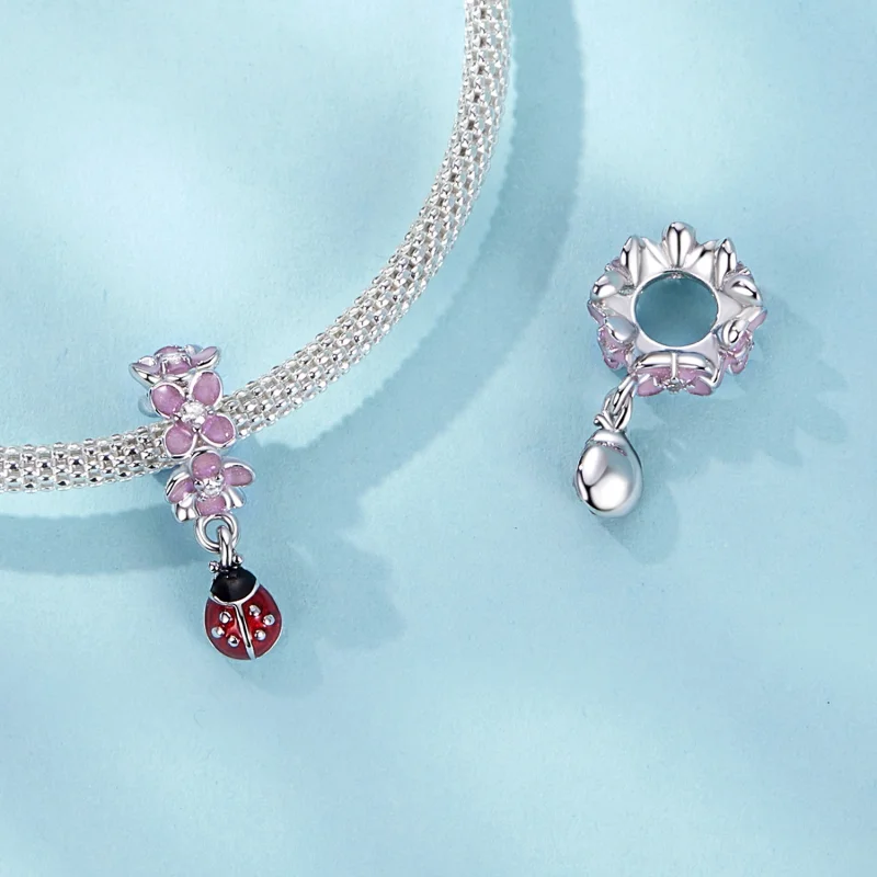 (imagem para) Pingente Separador Joaninha com Flor Estilo PANDORA - SCC2740 - Visualizar 4