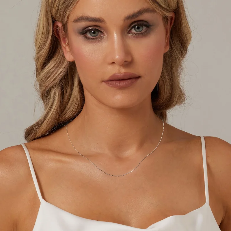 (imagem para) Pulseira de Corrente Básica com Brilho Fino Estilo PANDORA - BSA006 - Visualizar 6