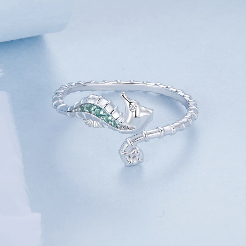 (imagem para) Anel Aberto Cavalo-Marinho Estilo PANDORA - BSR559-E - Visualizar 3