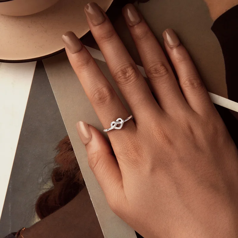(imagem para) Anel Aberto Coração Emaranhado Estilo PANDORA - BSR565-E - Visualizar 4