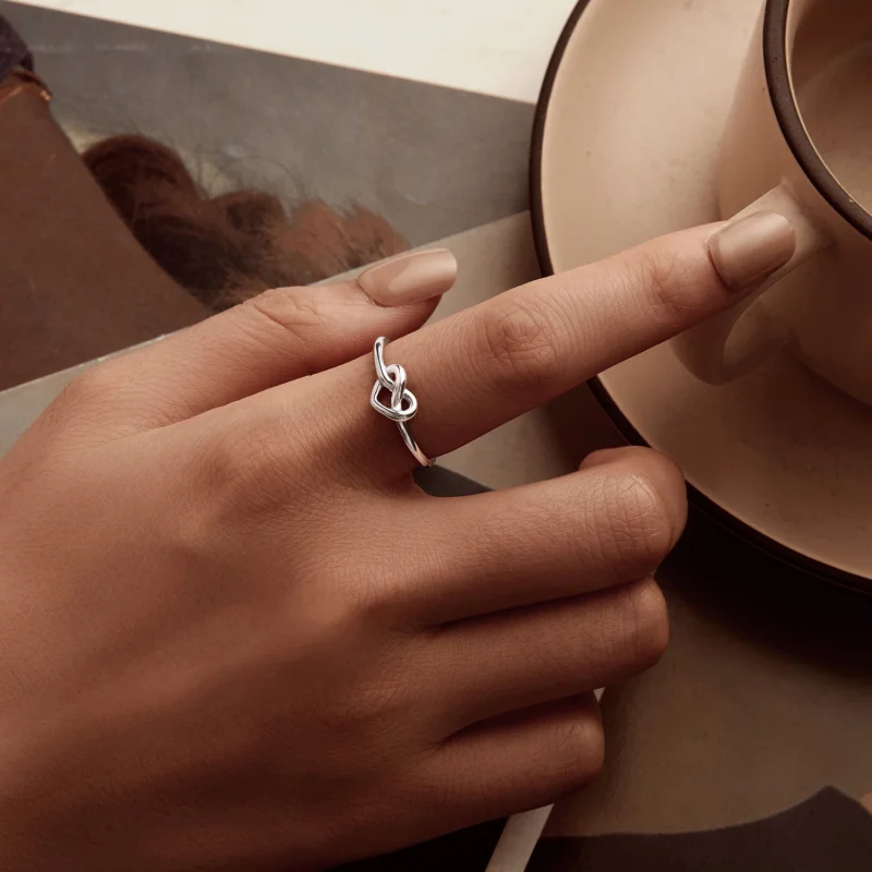 (imagem para) Anel Aberto Coração Emaranhado Estilo PANDORA - BSR565-E - Visualizar 5