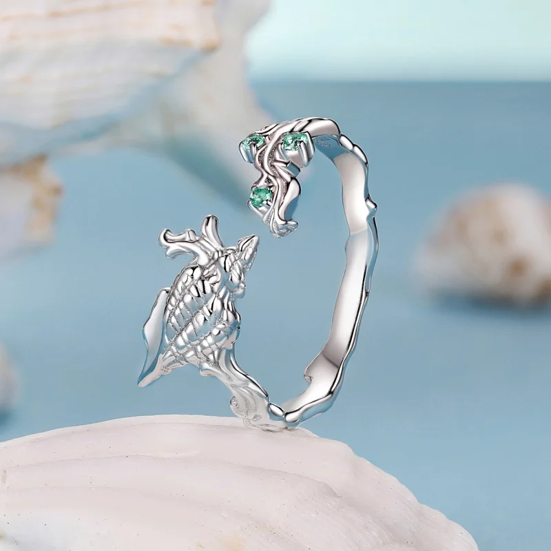 (imagem para) Anel Aberto de Concha Estilo PANDORA - BSR554-E - Visualizar 2