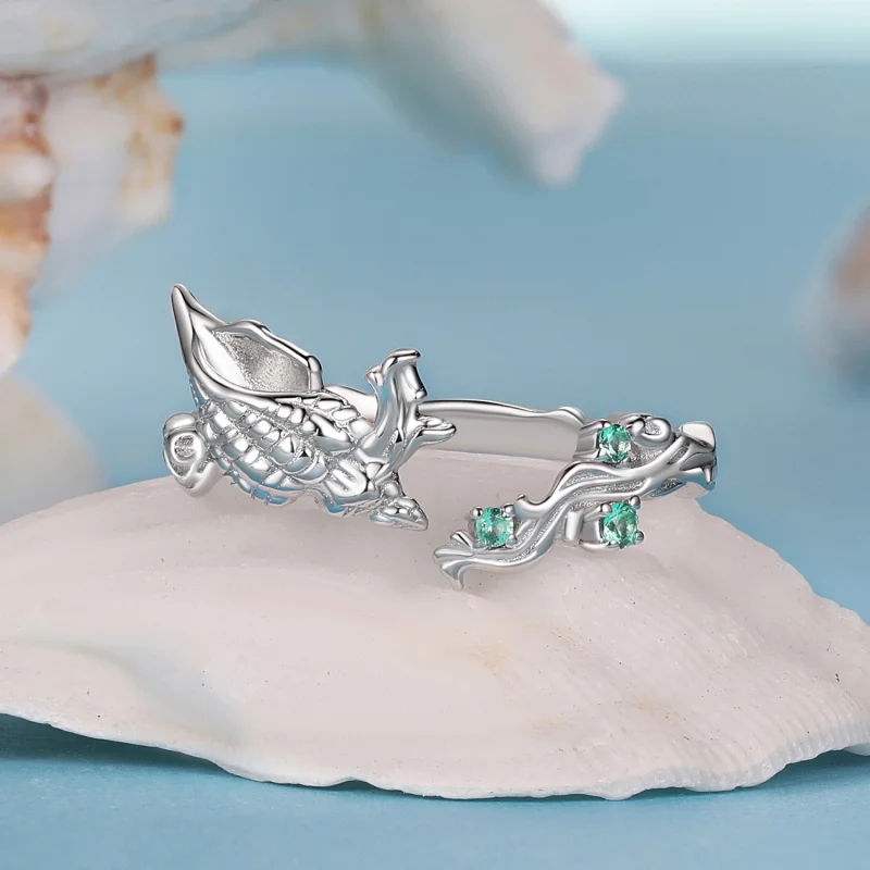 (imagem para) Anel Aberto de Concha Estilo PANDORA - BSR554-E - Visualizar 3