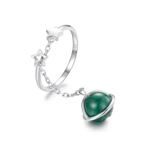 (imagem para) Anel Aberto de Malachite Natural Estilo PANDORA - SCR1034-E