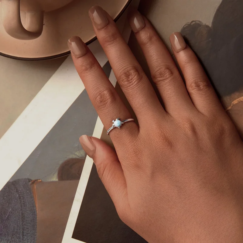 (imagem para) Anel Aberto Tartaruga Estilo PANDORA - BSR553-E - Visualizar 4