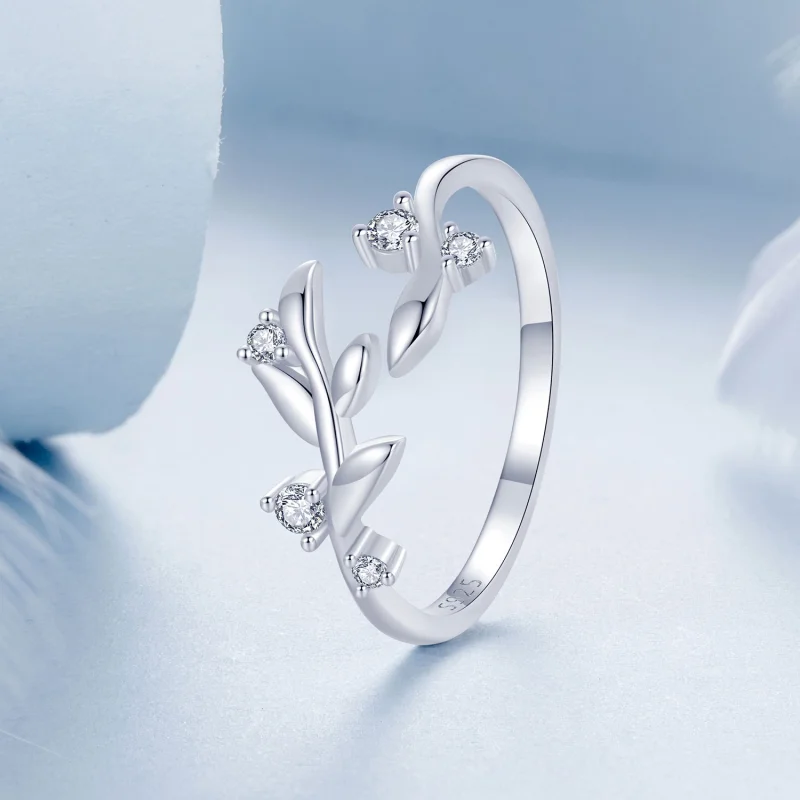 (imagem para) Anel Folha Aberto Estilo PANDORA - BSR562-E - Visualizar 2