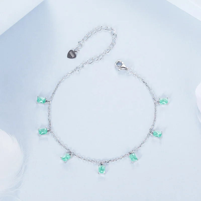 (imagem para) Bracelete de franja pequena verde estilo PANDORA - BSB168 - Visualizar 3