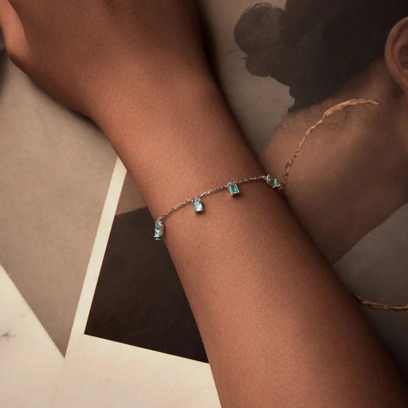 (imagem para) Bracelete de franja pequena verde estilo PANDORA - BSB168 - Visualizar 4