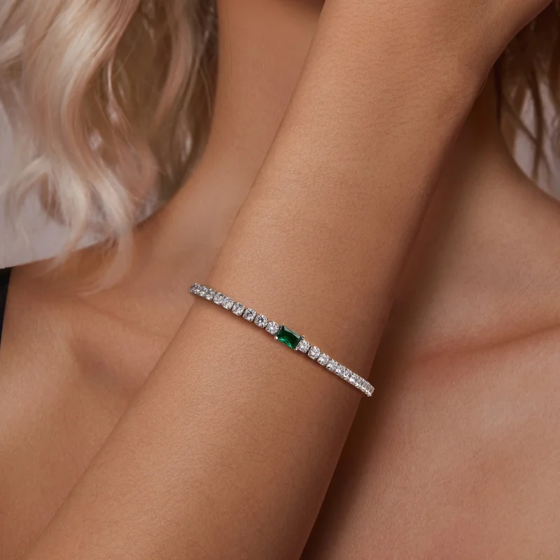 (imagem para) Bracelete Elegante de Esmeralda Estilo PANDORA - BSB179 - Visualizar 5