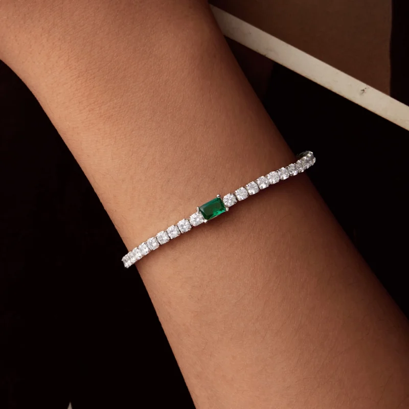 (imagem para) Bracelete Elegante de Esmeralda Estilo PANDORA - BSB179 - Visualizar 8