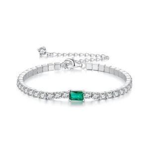 (imagem para) Bracelete Elegante de Esmeralda Estilo PANDORA - BSB179