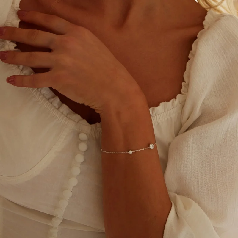 (imagem para) Bracelete Estrelado de Moissanita Estilo PANDORA (com um certificado) - MSB018 - Visualizar 5