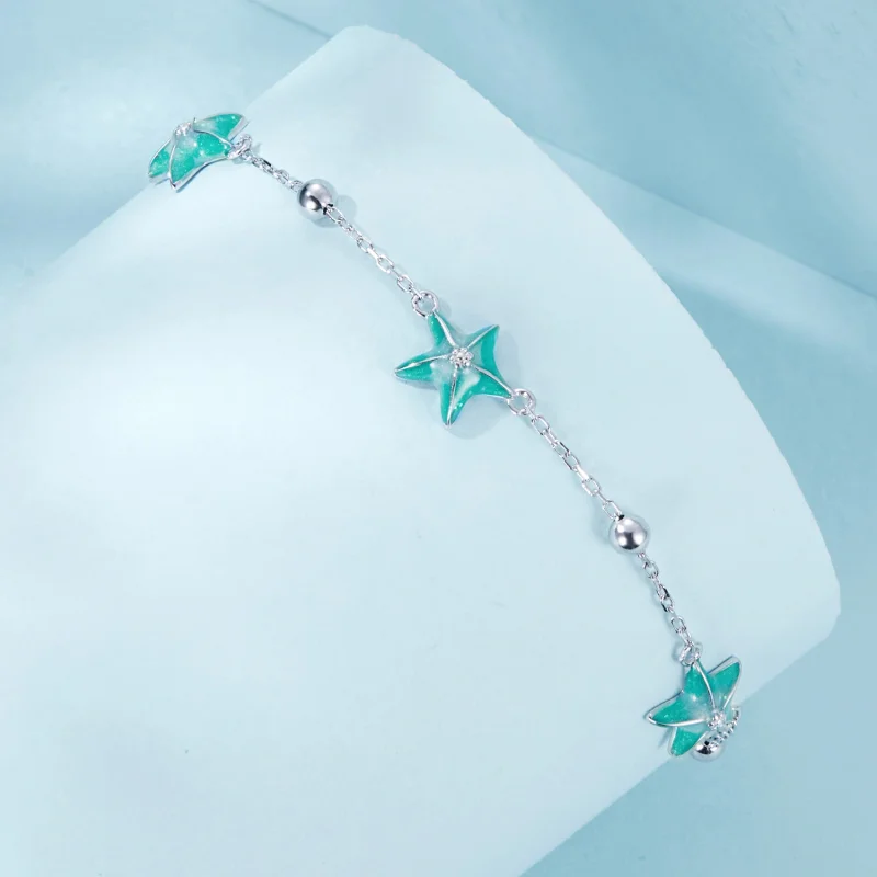 (imagem para) Bracelete PANDORA Estilo Estrela-do-Mar em Turquesa - SCB276 - Visualizar 2