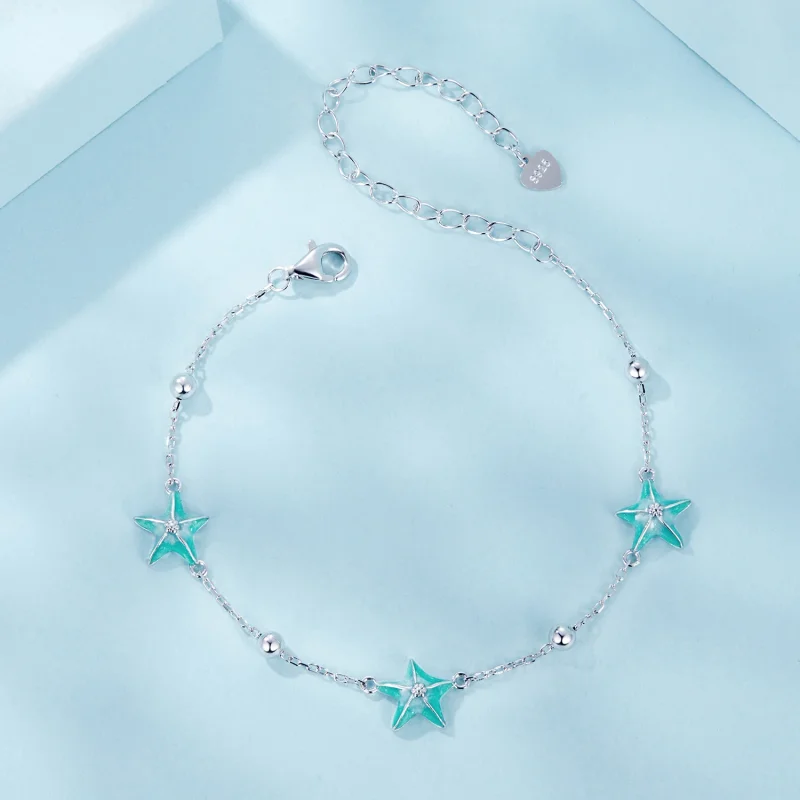 (imagem para) Bracelete PANDORA Estilo Estrela-do-Mar em Turquesa - SCB276 - Visualizar 3