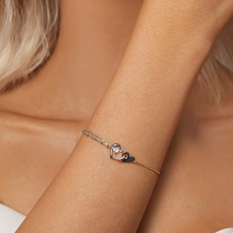 (imagem para) Bracelete PANDORA Style Coração Duplo - BSB178 - Visualizar 5