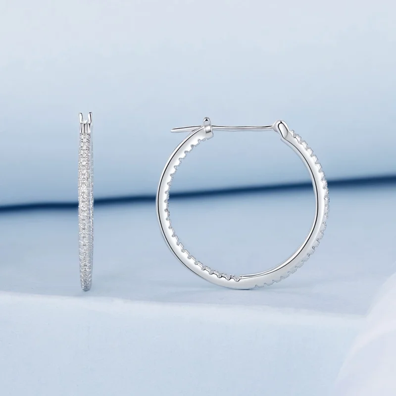 (imagem para) Brincos Brilhantes Estilo PANDORA - BSE1023-L - Visualizar 2