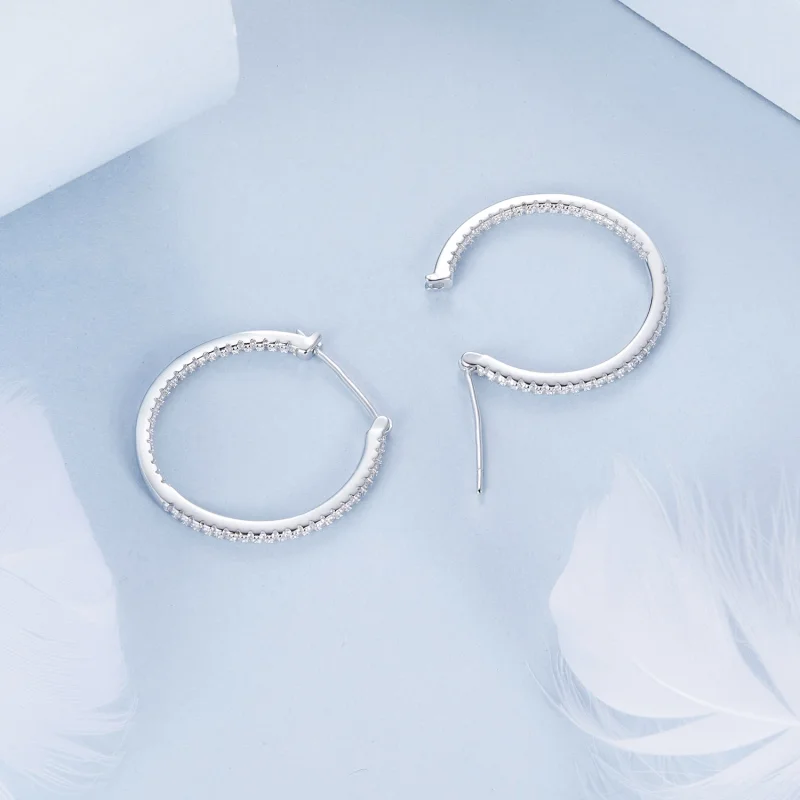 (imagem para) Brincos Brilhantes Estilo PANDORA - BSE1023-L - Visualizar 4