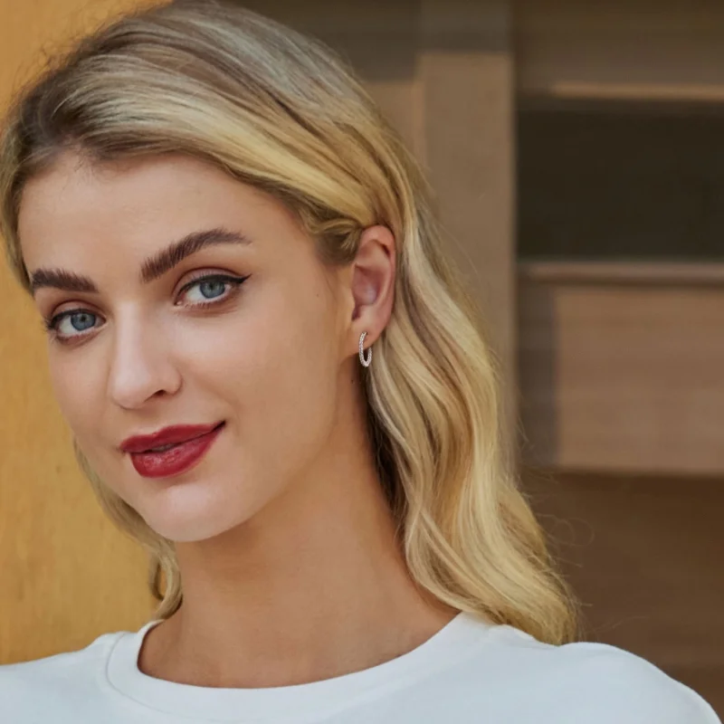 (imagem para) Brincos Brilhantes Estilo PANDORA - BSE1023 - Visualizar 8