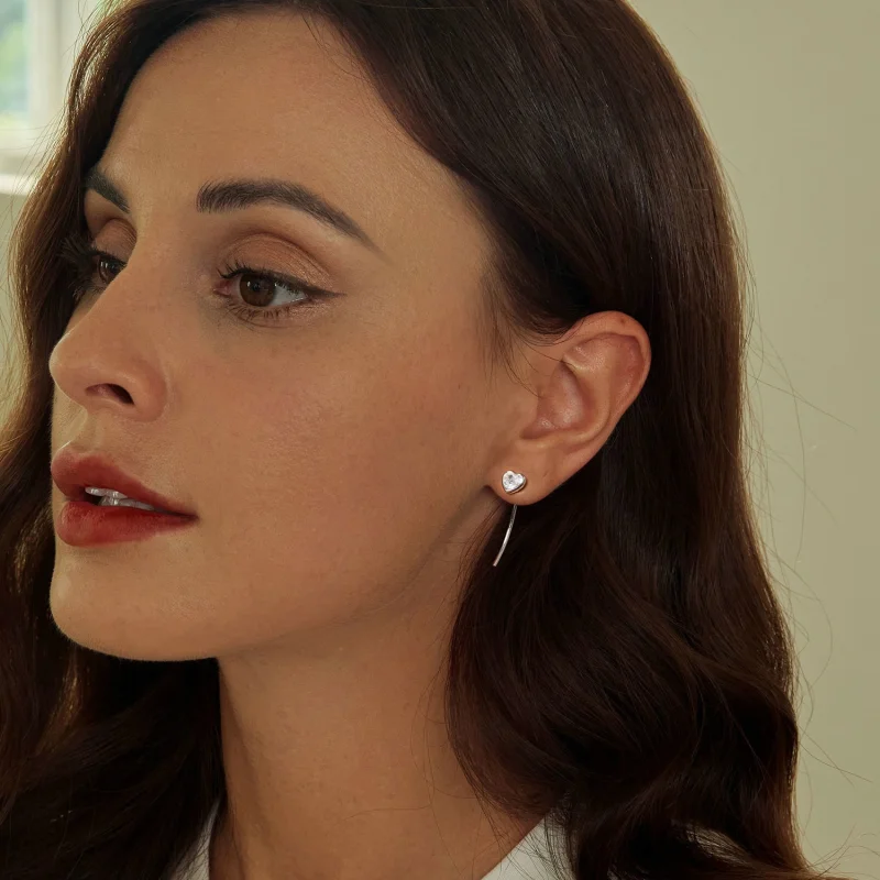 (imagem para) Brincos Coração Estilo PANDORA - BSE1003 - Visualizar 8