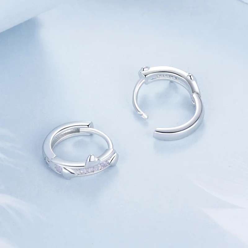 (imagem para) Brincos Coração Rosa Estilo PANDORA - BSE1018 - Visualizar 4