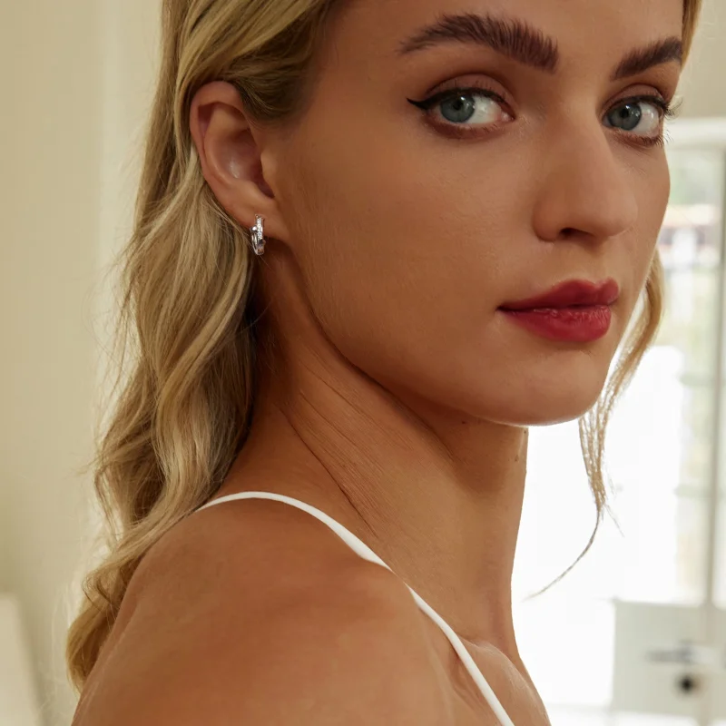 (imagem para) Brincos Coração Rosa Estilo PANDORA - BSE1018 - Visualizar 8