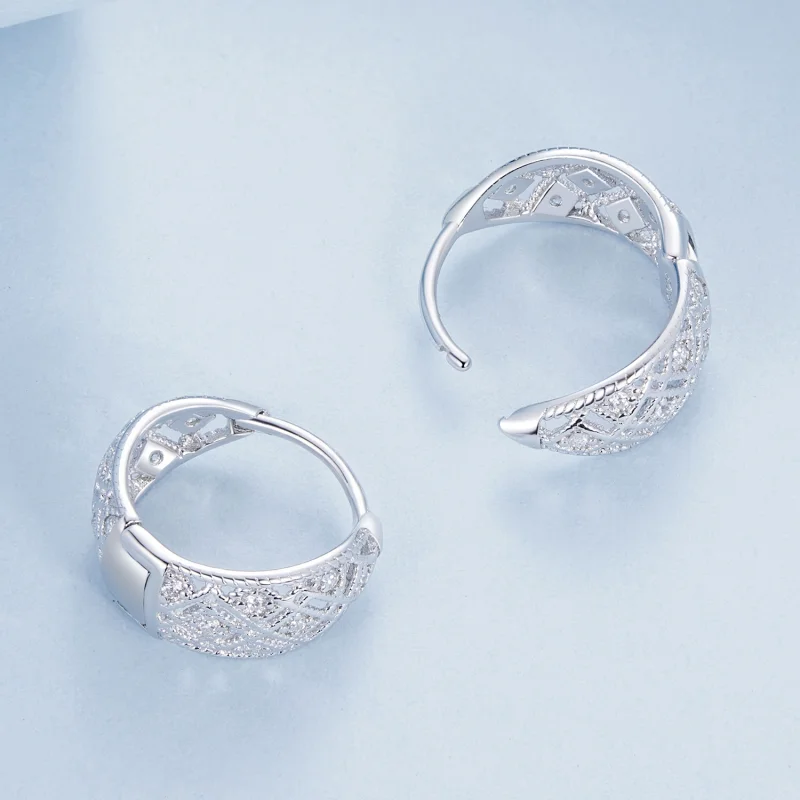 (imagem para) Brincos de renda vintage estilo PANDORA - BSE1035 - Visualizar 4