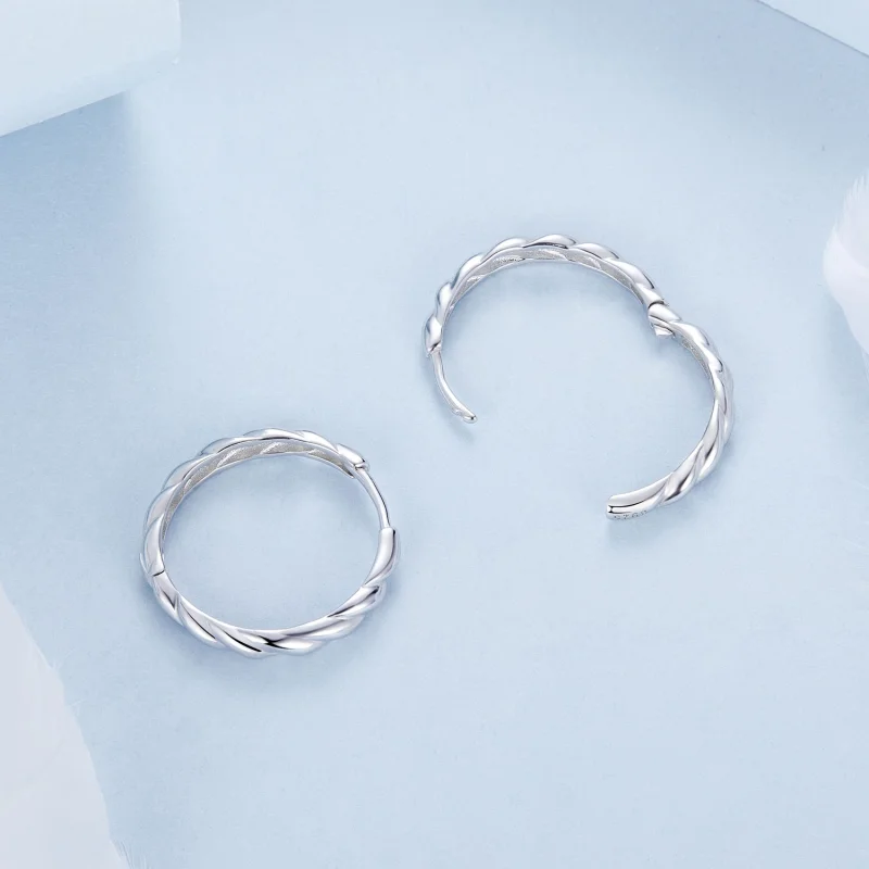 (imagem para) Brincos de torção metálica estilo PANDORA - BSE1024-L - Visualizar 4