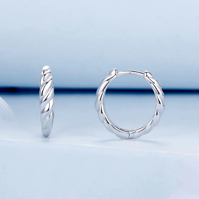 (imagem para) Brincos de torção metálica estilo PANDORA - BSE1024-M - Visualizar 2