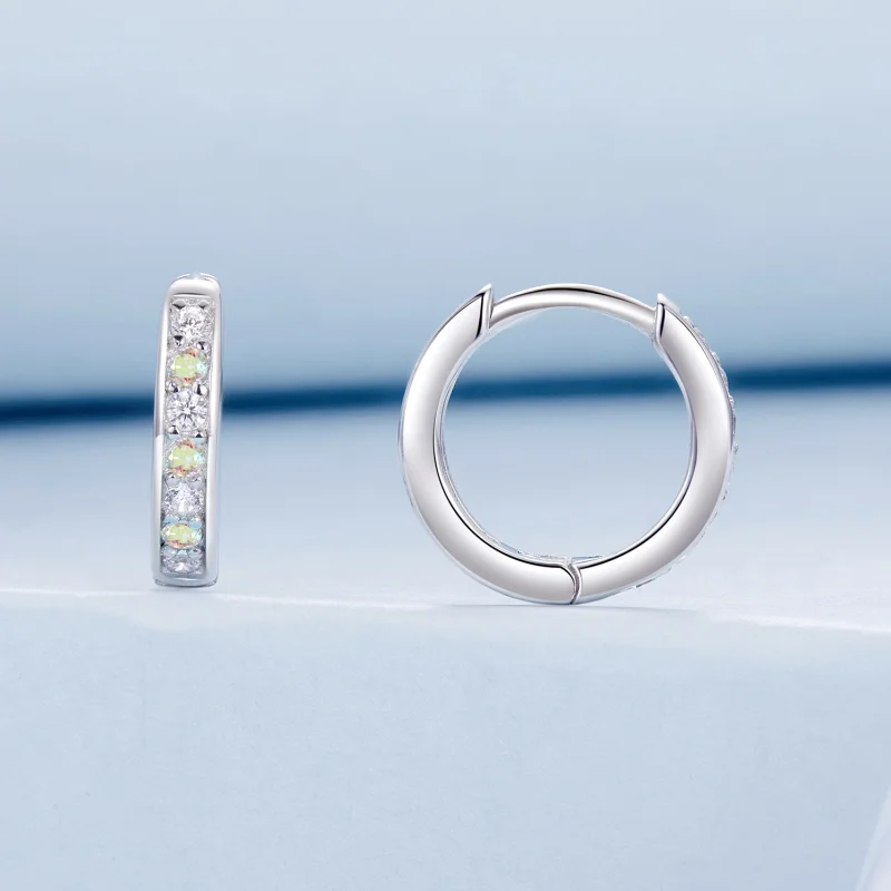 (imagem para) Brincos de zircônio coloridos estilo PANDORA - BSE1033 - Visualizar 2