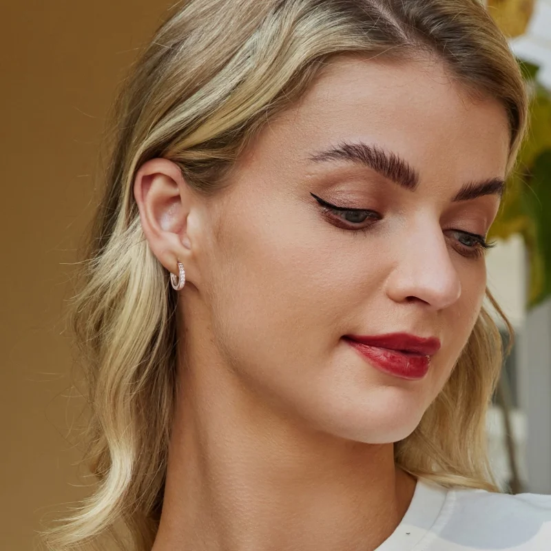 (imagem para) Brincos de zircônio coloridos estilo PANDORA - BSE1033 - Visualizar 7