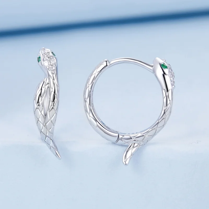 (imagem para) Brincos Envoltórios Estilo PANDORA com Cobra - BSE1008 - Visualizar 2