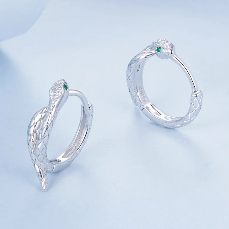 (imagem para) Brincos Envoltórios Estilo PANDORA com Cobra - BSE1008 - Visualizar 3