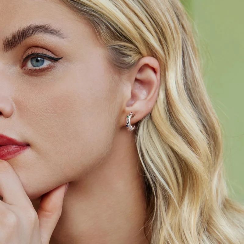 (imagem para) Brincos estilo PANDORA com padrão diamante vintage - BSE1032 - Visualizar 7