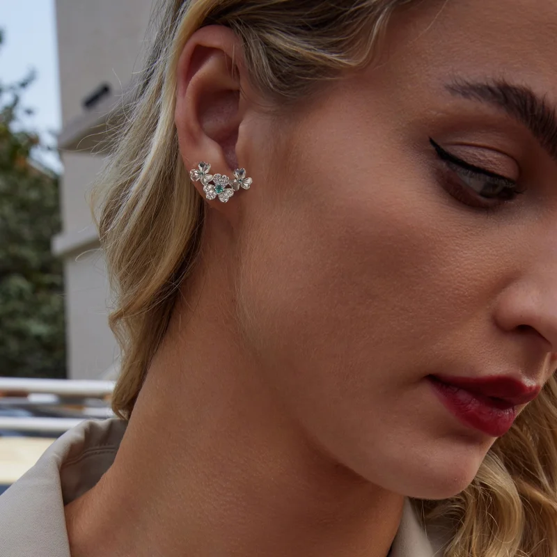 (imagem para) Brincos Estilo PANDORA Trevo - BSE1026 - Visualizar 7