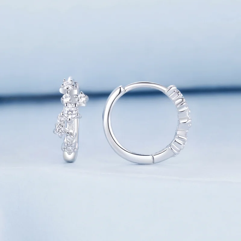 (imagem para) Brincos Estrela Estrelado Estilo PANDORA - BSE1017 - Visualizar 2