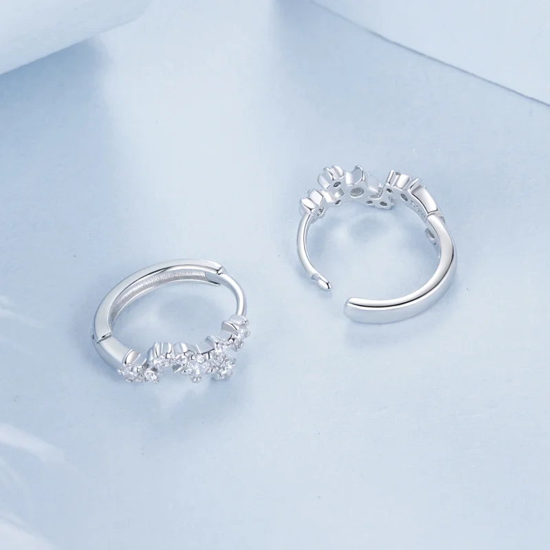(imagem para) Brincos Estrela Estrelado Estilo PANDORA - BSE1017 - Visualizar 4