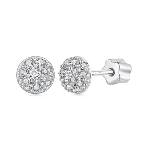 (imagem para) Brincos Hemisfério Moissanite Estilo PANDORA (com um certificado) - MSE057