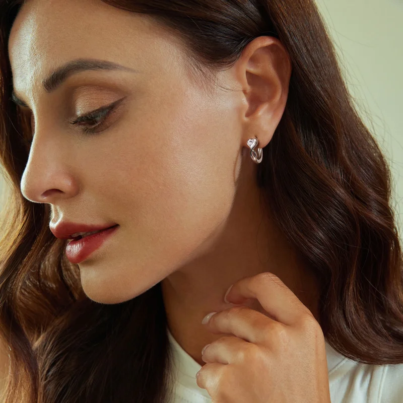 (imagem para) Brincos Infinito do Amor Estilo PANDORA - BSE1004 - Visualizar 8