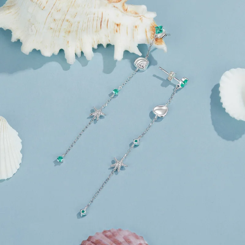 (imagem para) Brincos Oceano Azul Estilo PANDORA - BSE1013 - Visualizar 4