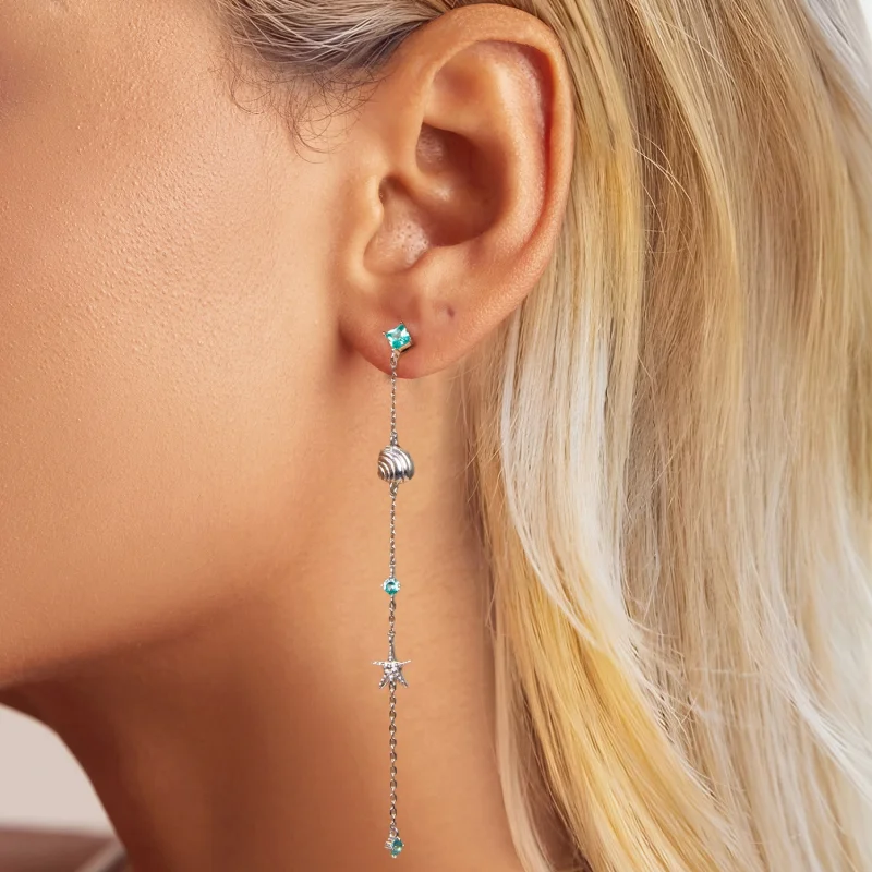 (imagem para) Brincos Oceano Azul Estilo PANDORA - BSE1013 - Visualizar 5