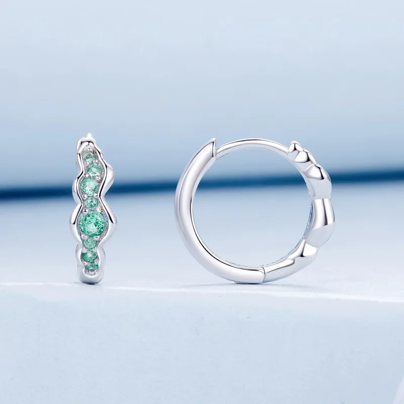 (imagem para) Brincos Onda Verde Estilo PANDORA - BSE1034 - Visualizar 2