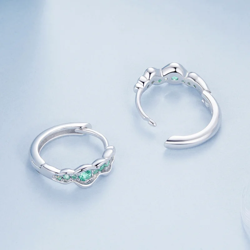 (imagem para) Brincos Onda Verde Estilo PANDORA - BSE1034 - Visualizar 4