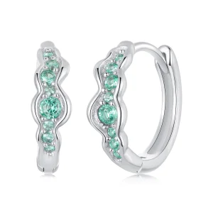 (imagem para) Brincos Onda Verde Estilo PANDORA - BSE1034