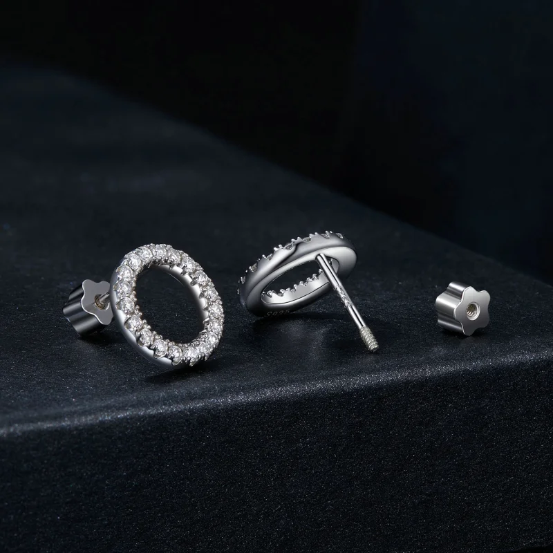 (imagem para) Brincos PANDORA Style Noite Estrelada com Moissanita 0.013ct (Dois Certificados) - Visualizar 2