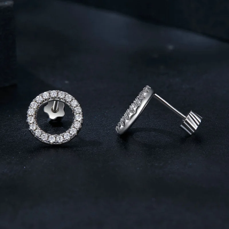 (imagem para) Brincos PANDORA Style Noite Estrelada com Moissanita 0.013ct (Dois Certificados) - Visualizar 4