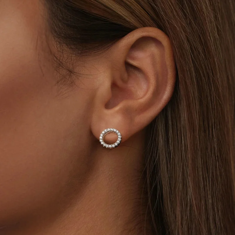 (imagem para) Brincos PANDORA Style Noite Estrelada com Moissanita 0.013ct (Dois Certificados) - Visualizar 5