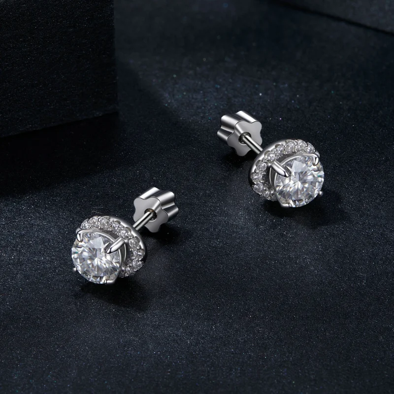 (imagem para) Brincos PANDORA Style Starry Moissanite 0.5ct (dois certificados) - MSE054 - Visualizar 3