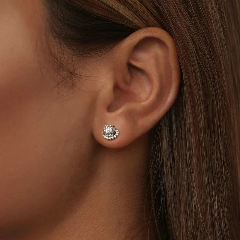 (imagem para) Brincos PANDORA Style Starry Moissanite 0.5ct (dois certificados) - MSE054 - Visualizar 5